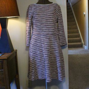 Textured Red/Black Patterned Dress